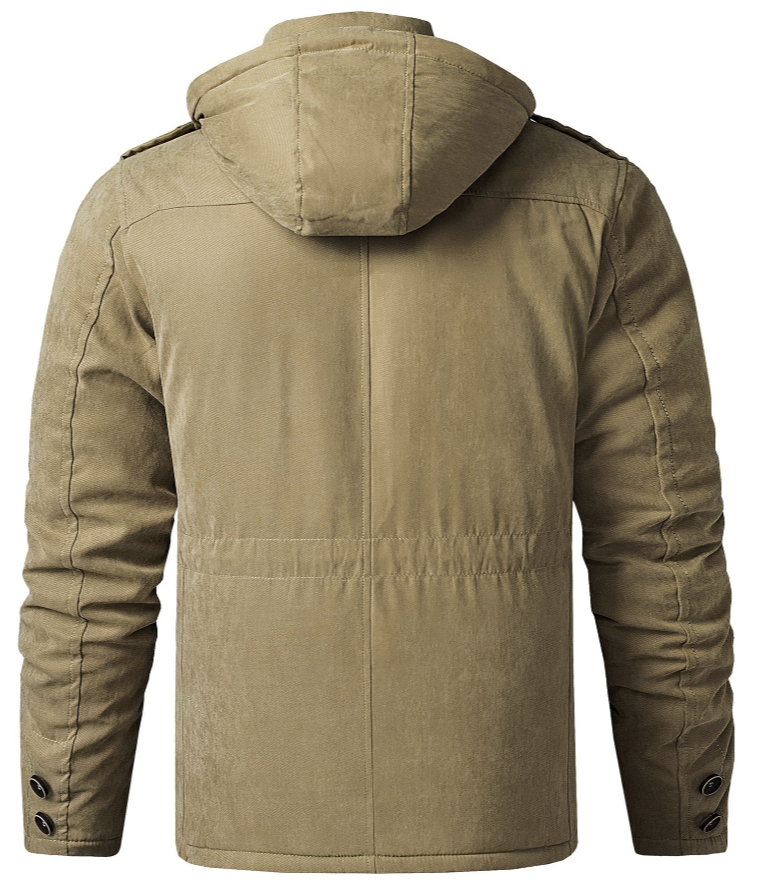 Stefan heren winterjas – warme jas met fleecevoering en verstelbare capuchon