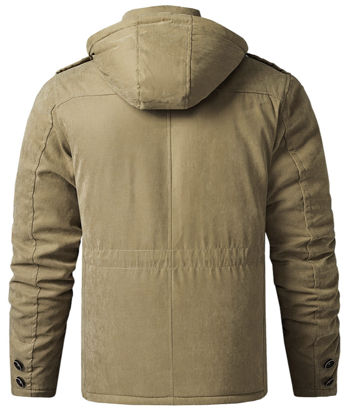 Stefan heren winterjas – warme jas met fleecevoering en verstelbare capuchon