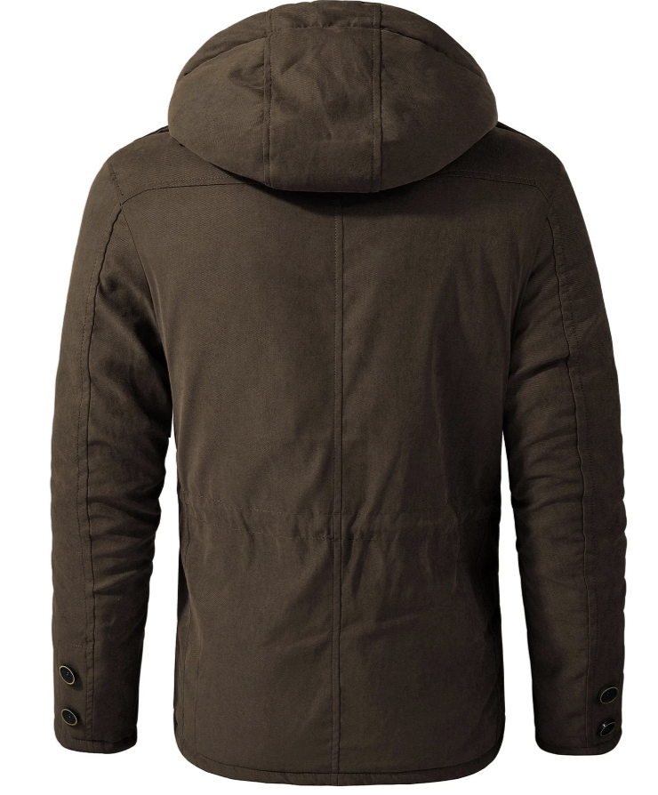 Stefan heren winterjas – warme jas met fleecevoering en verstelbare capuchon