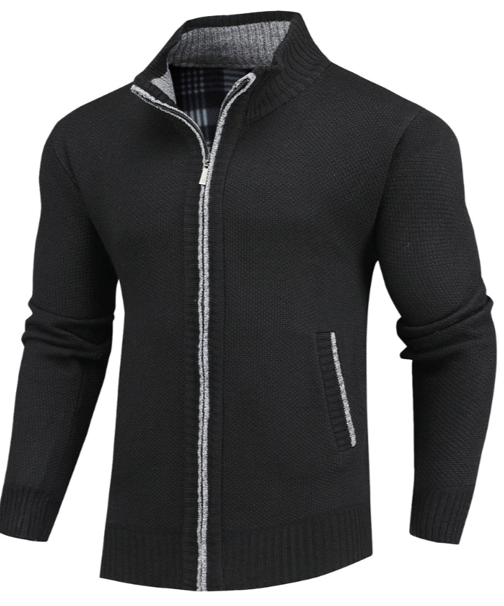 Stell Heren Trui met Rits en Flanellen Voering – Warm, Comfortabel en Stijlvol