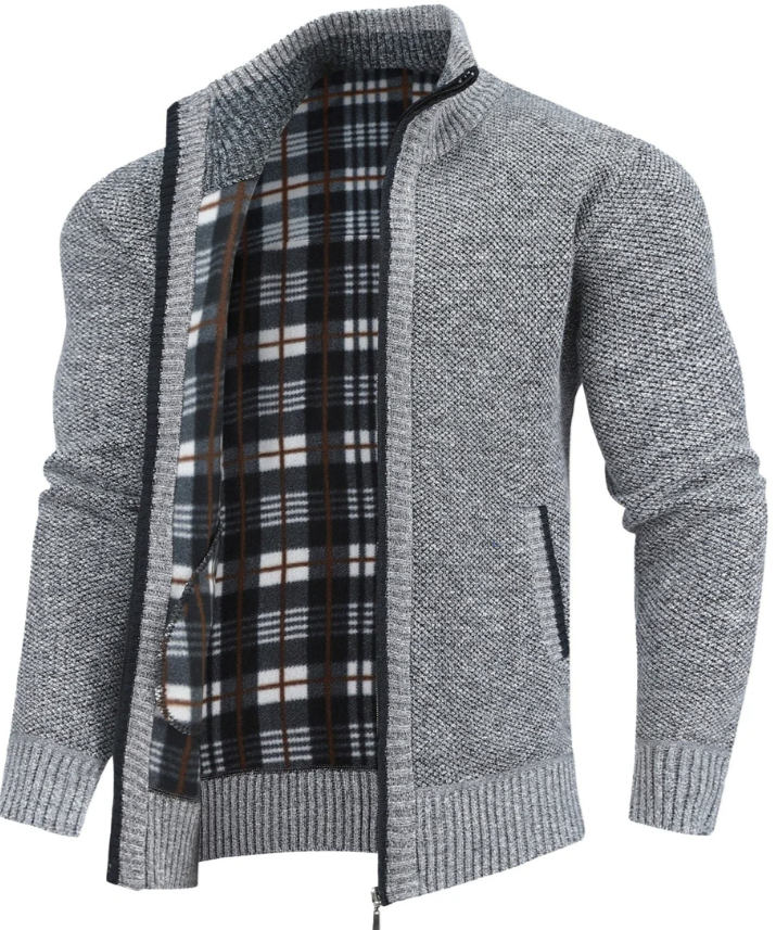 Stell Heren Trui met Rits en Flanellen Voering – Warm, Comfortabel en Stijlvol