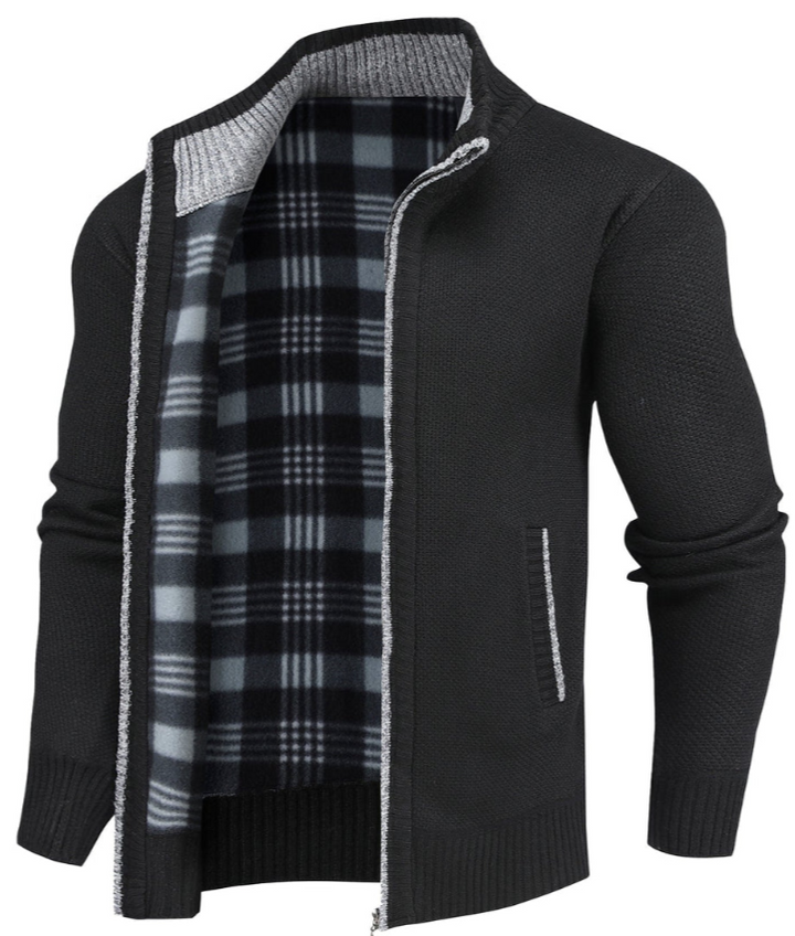 Stell Heren Trui met Rits en Flanellen Voering – Warm, Comfortabel en Stijlvol