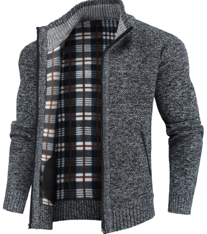Stell Heren Trui met Rits en Flanellen Voering – Warm, Comfortabel en Stijlvol
