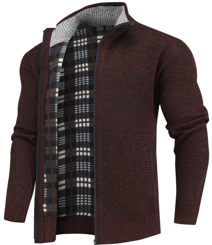 Stell Heren Trui met Rits en Flanellen Voering – Warm, Comfortabel en Stijlvol