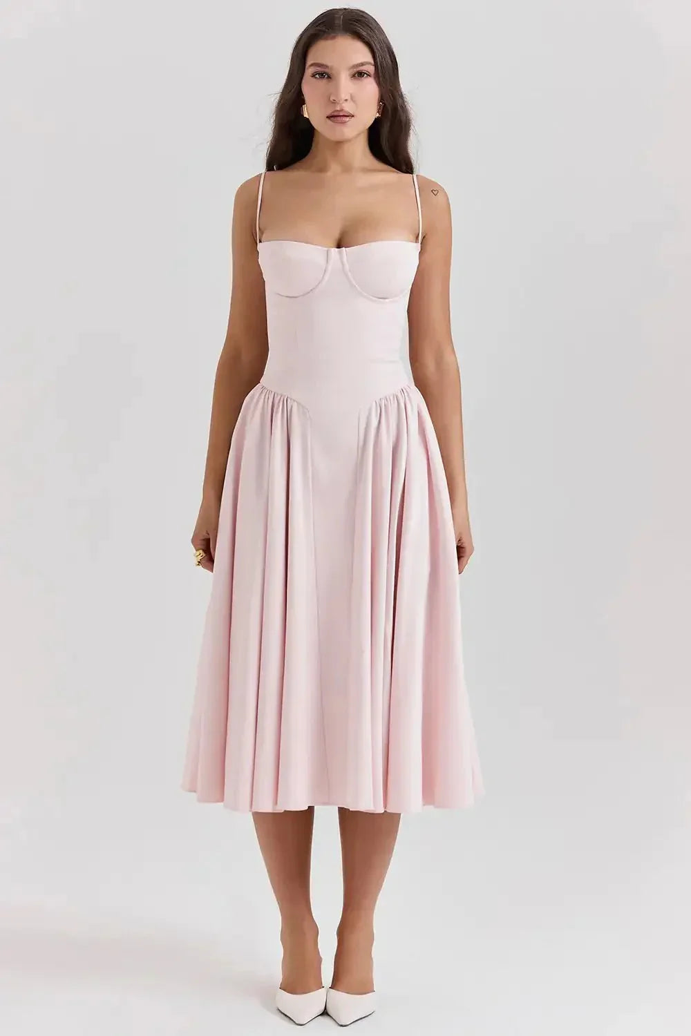 Liorine | Robe Midi Corset Élégante